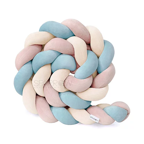 Spjälsängsskydd flätad, Pastell mix