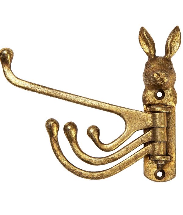 Sass&Belle, flerarmad väggkrok guld kanin