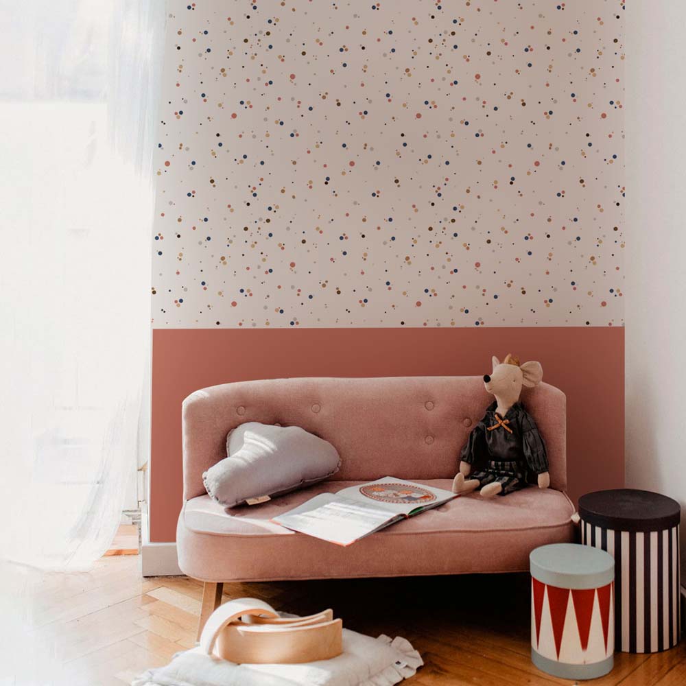 Dekornik, tapet Dots Minimini Cinnamon Blue - Bild 3