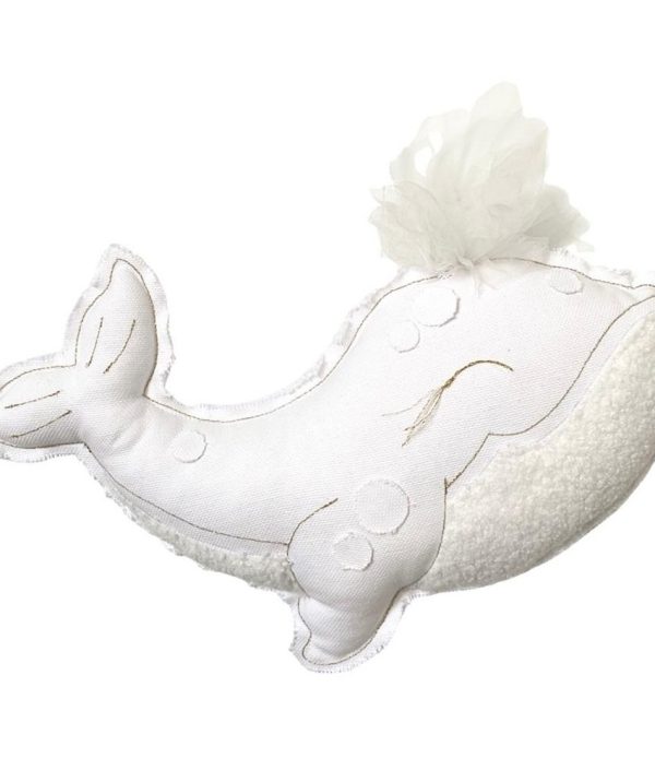 Cotton & Sweets, sängmobil väggdekoration vit val