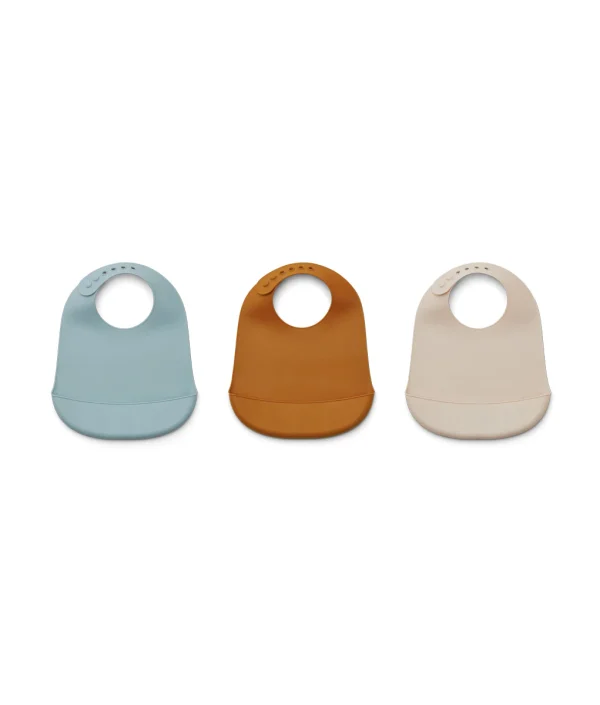 Liewood, Maru haklapp i silikon 3-pack, Blue multi mix