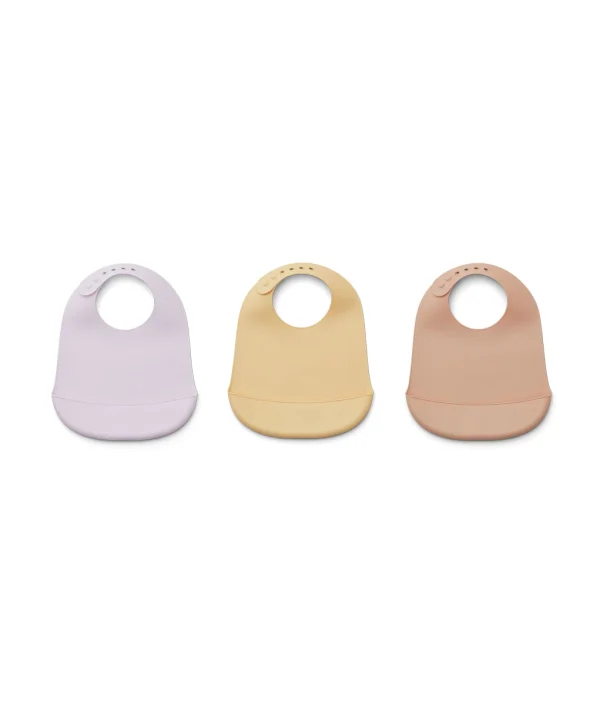 Liewood, Maru haklapp i silikon 3-pack, Light lavender multi mix