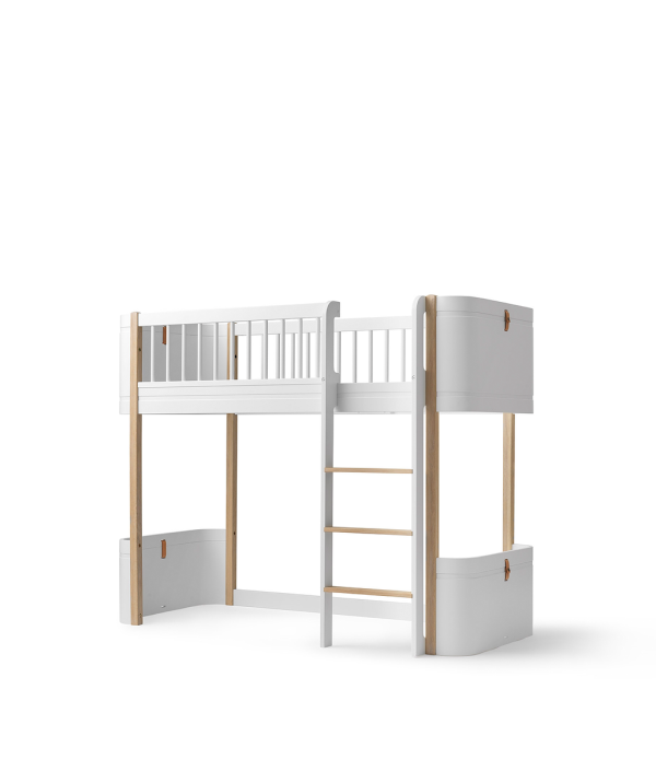 Oliver Furniture, loftsäng Mini+, vit/ek