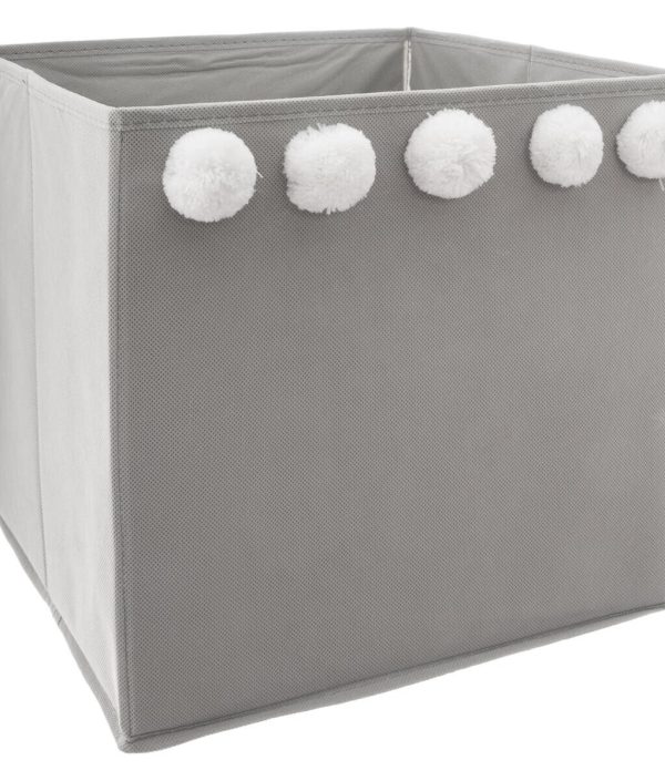 Förvaringskorg Grå pompom