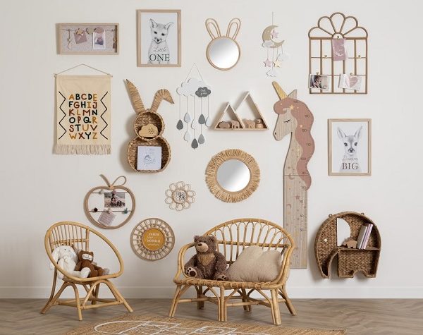 Vägghylla elefant, medium beige