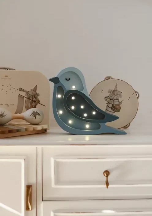 Little Lights, Nattlampa till barnrummet, Liten fågel Denim