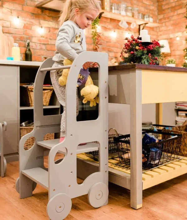 Hjälpa till pall Bil, grå