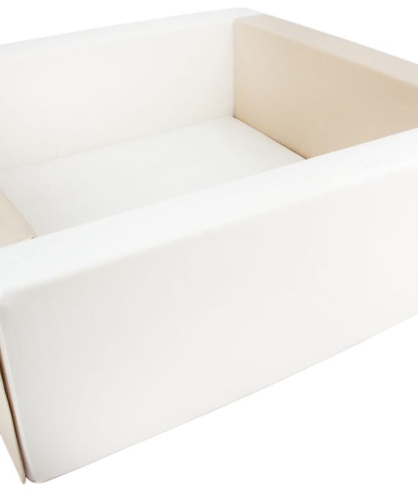 Rektangulärt beige/vit bollhav 80x80x30 cm (valfri bollfärg)