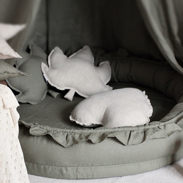 Cotton & Sweets olive junior nest i 100% linne - Bild 2