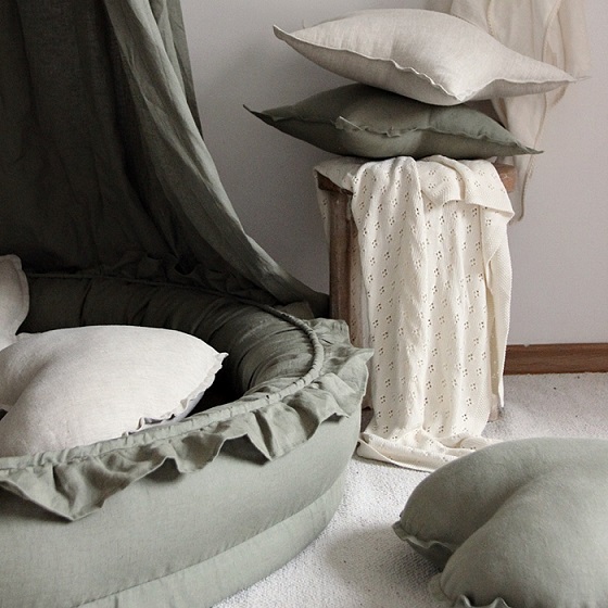 Cotton & Sweets olive junior nest i 100% linne - Bild 3