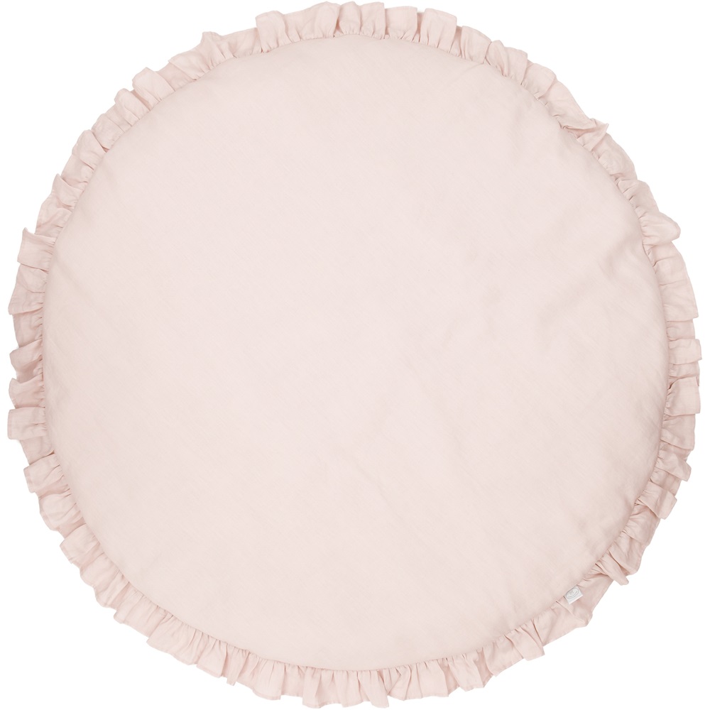 Puderrosa lekmatta DeLuxe av linne med volang, Cotton & Sweets