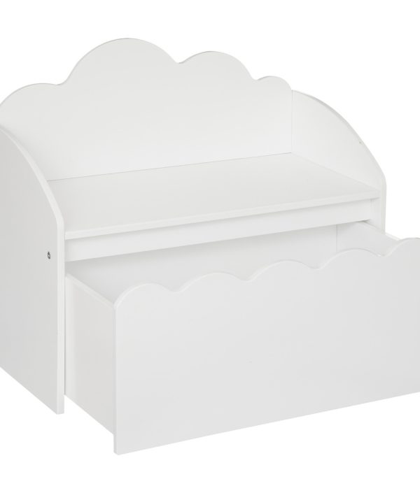 Förvaringsbänk moln till barnrummet, vit