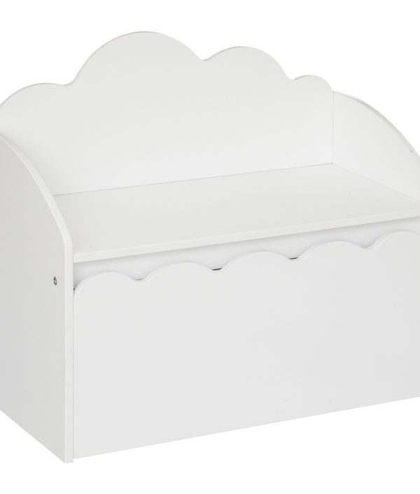 Förvaringsbänk moln till barnrummet, vit