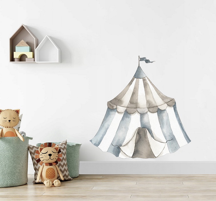 Babylove, väggklistermärke Cirkustält dusty blue