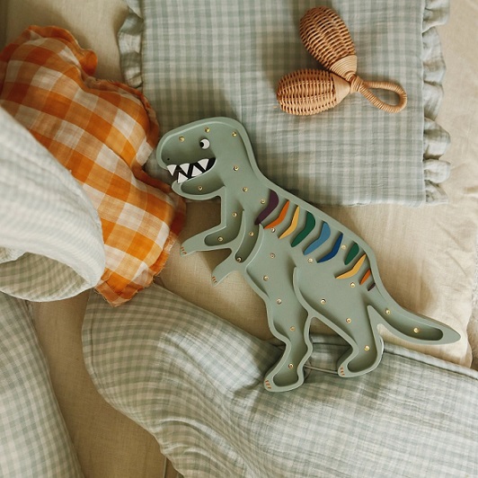 Little Lights, Nattlampa till barnrummet, Dino Rex Khaki Pastel - Bild 7