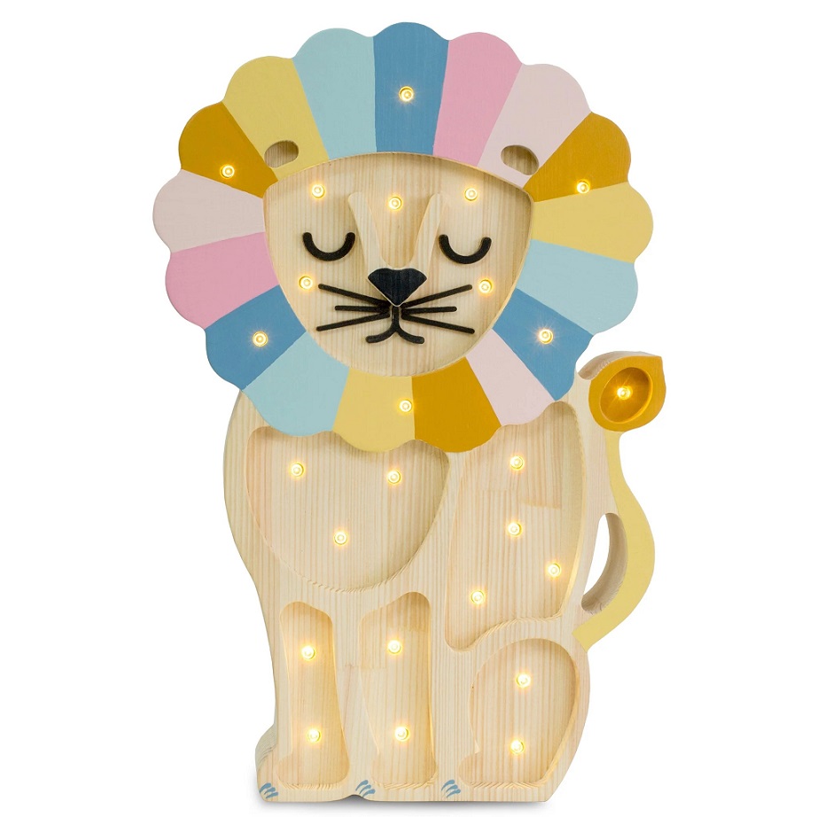 Little Lights, Nattlampa till barnrummet, Lejon rainbow retro