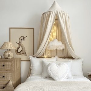 Natur sänghimmel i muslin och linne, Cotton & Sweets
