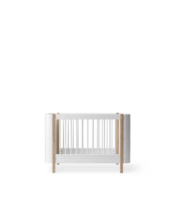 Oliver Furniture, spjälsäng Mini+, vit/ek