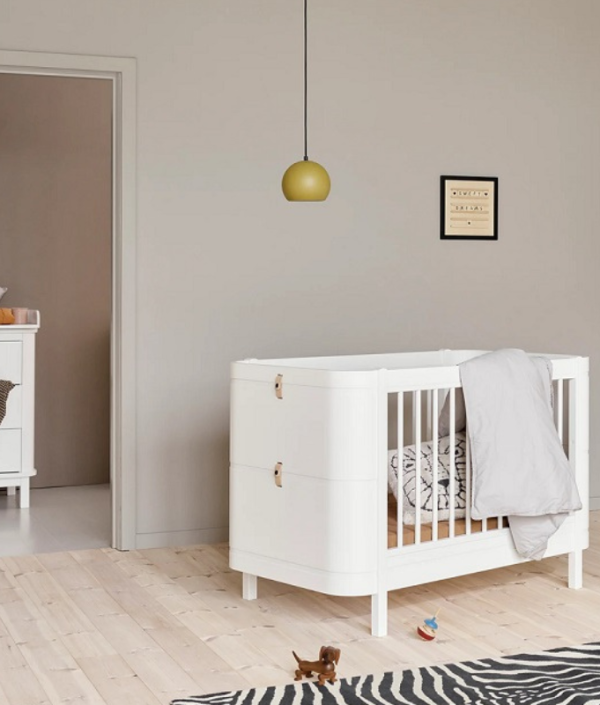Oliver Furniture, spjälsäng/växasäng Mini+, vit