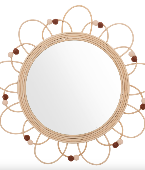 Rund spegel av rotting till barnrummet