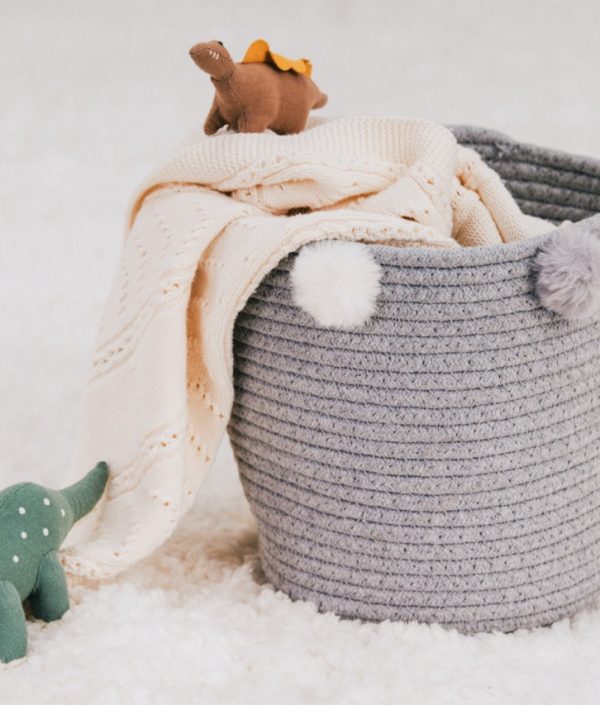 Babylove förvaringskorg till barnrummet (grå)