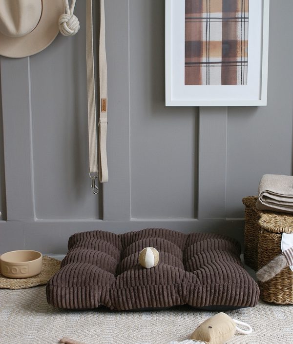 Brun kudde till hundbädd/hundsäng (S)