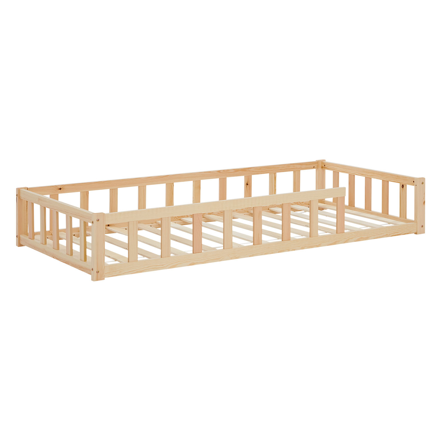 Montessori natur barnsäng med skyddskanter, 90x200 cm - Bild 4